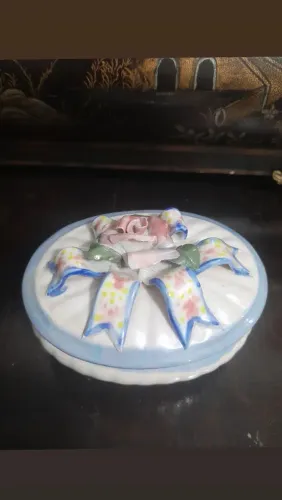 Antigo porta jóia porcelana