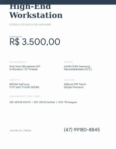 PC Ultra Workstation & Gamer: GTX 1660 Ti e 64GB RAM (Oportunidade)