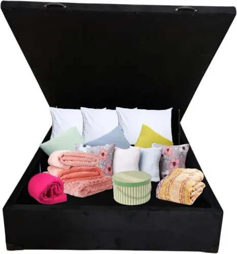 Cama Base Box Baú Viúva Preto 