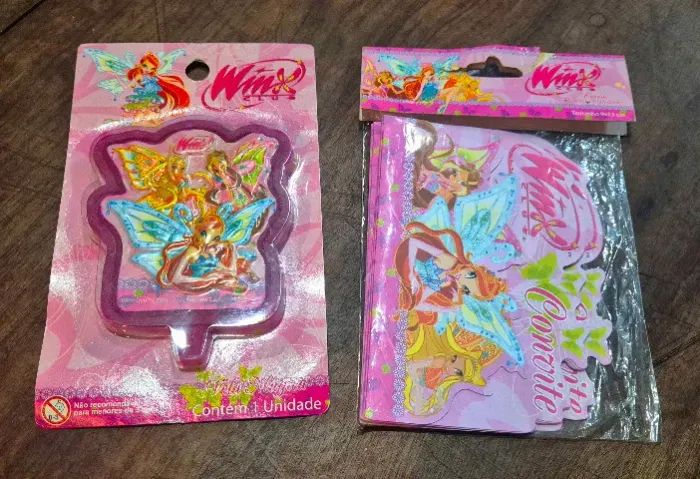 Artigos de Festa Antigos Clube das Winx / Winxclub - Vela e Convites de Aniversário