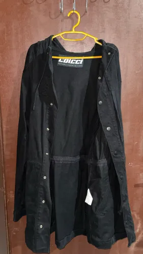 Jaqueta Parka Colcci Sarja Preta Com Capuz