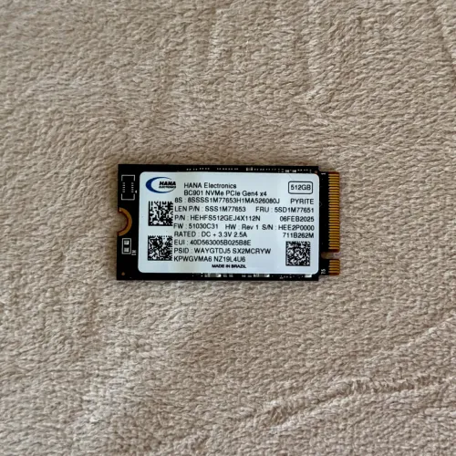 SSD 512GB NMVe M.2 2242