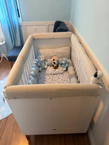 Berço Nordic Puppi Mobile + Colchão Ortobom + Proteções