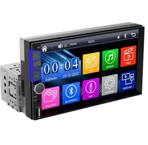 Multimídia 2 Din Mp5 7 Pol Touch Bluetooth Usb Espelhamento