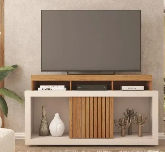 Rack pra TV Sala de Estar com Rodinhas - Entrega e Monta