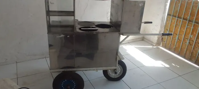 carrinho de lanche multi uso inox.