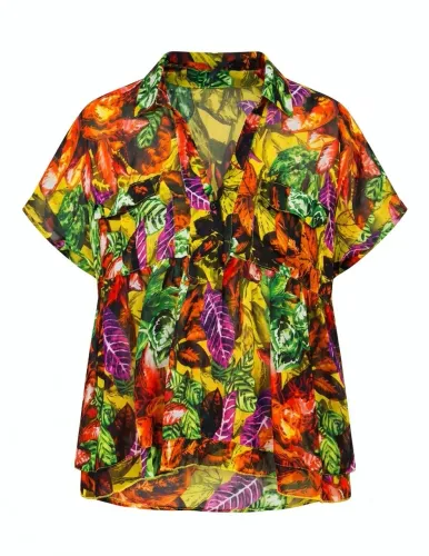 BLUSA FLORAL SAIDA DE PRAIA