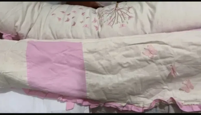 Vendo enxoval rosa da borboleta novo 