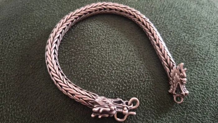 Pulseira de prata 8mm raridade