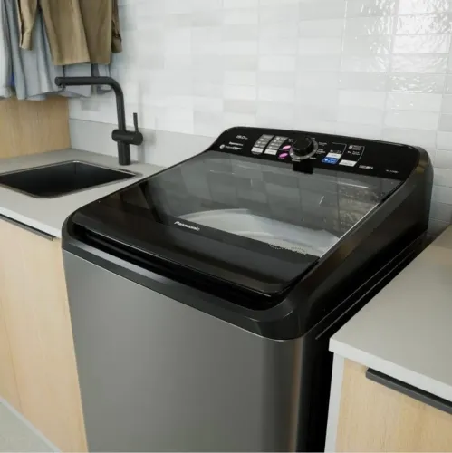 Máquina de Lavar Panasonic 15kg, Titânio, 127v | NA-F150B1T