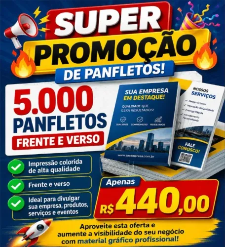 4000 panfletos frente e verso ! Promoção imperdível!