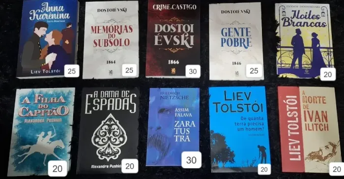 Livros autores russos - Dostoiévski, Tolstói, Alexander Pushkin, Nietzche