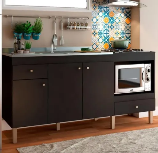 OPORTUNIDADE! Armário de cozinha nunca usado com porta cooktop 4 bocas 