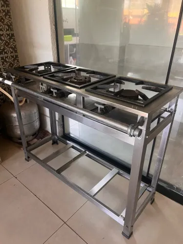 Fogão Industrial 3 bocas Baixa Pressão Aço Inox
