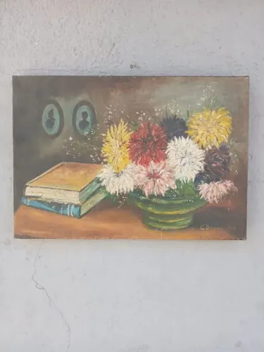 Antigo quadro óleo sob tela C. Braga 1941