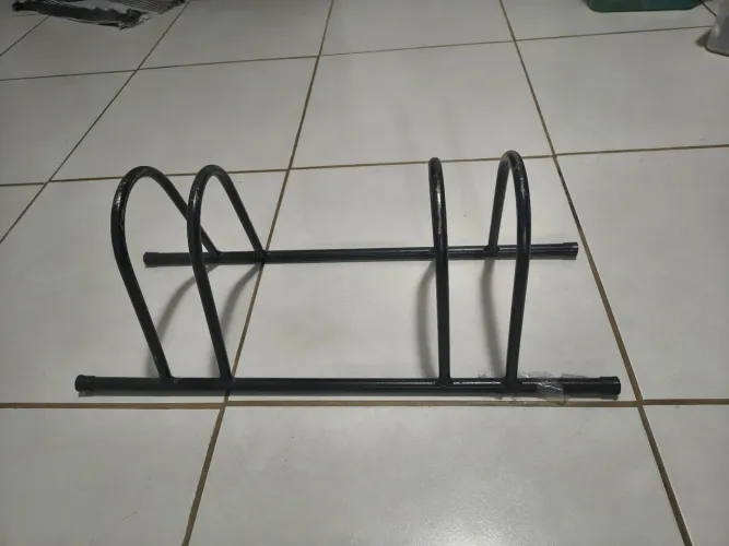 Suporte / Bicicletário de Chão em Aço para 2 Bicicletas (Preto)