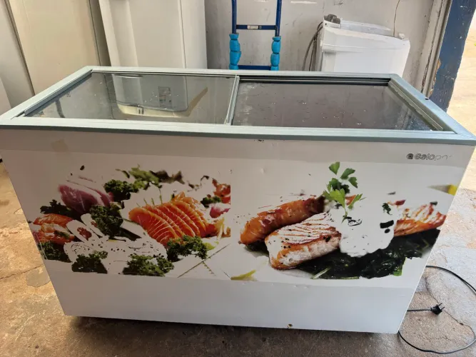 Freezer tampa de vidro horizontal