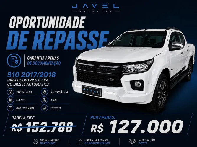 Chevrolet S10 P-up H.country 2.8 4X4 CD Dies.aut. 2018