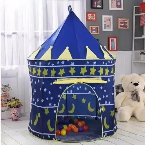 tenda casinha azul de estrelas