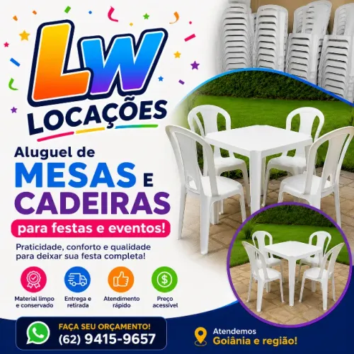 Locação de Mesas e Cadeiras | Região Noroeste 