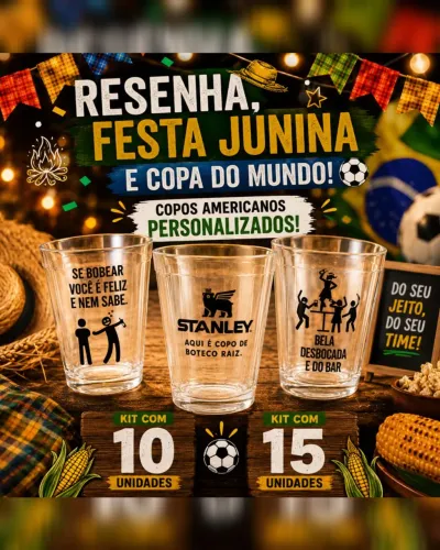 Kit Copos americano Personalizados