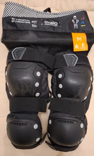 Kit Adulto de Proteção Patins FIT500 Oxelo Preto M