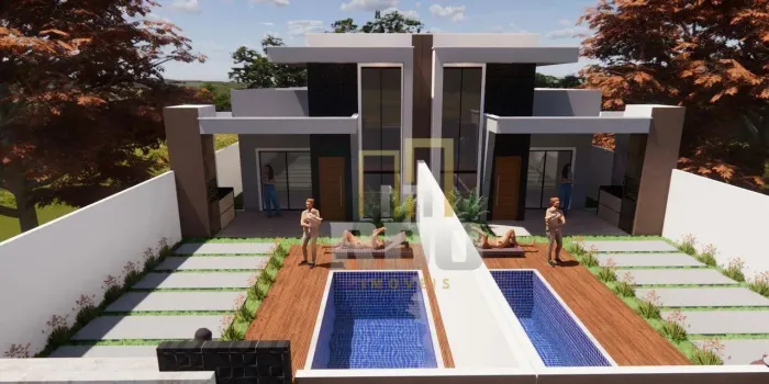 Casa linear com piscina em Rio das Ostras, 3 quartos