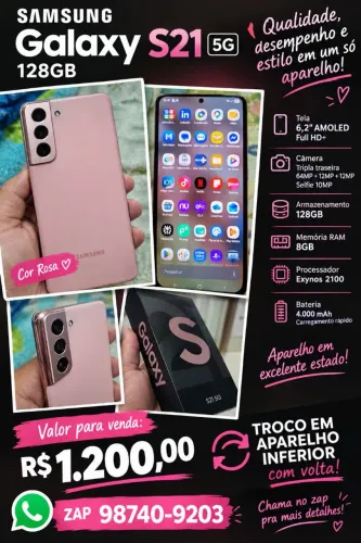 Galaxy S21 Rose zerado