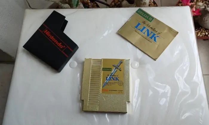Jogo Zelda 2 Gold Nes The Adventure Of Link + Luva + Manual Impecável
