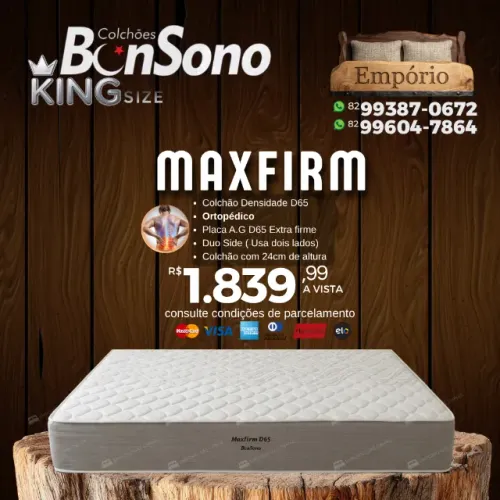 Colchão king size Bonsono molas ou espuma, ortopédico itens novos de fabrica