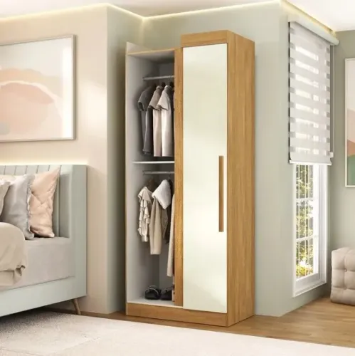 Guarda-roupa Paris 2 Portas + Canto Reto Dividimos Em Até 10x Sem Juros