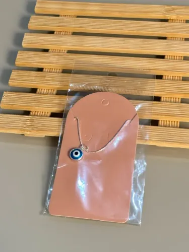 Colar Olho Grego Azul - Semijoia Prata