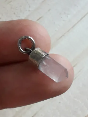 pingente de prata 925 Legítima, quartzo rosa