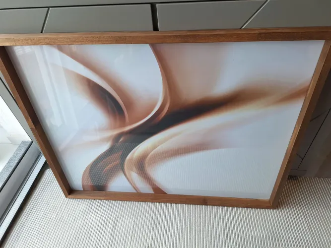 Quadro Decorativo com Moldura em Madeira 90x70cm<br>