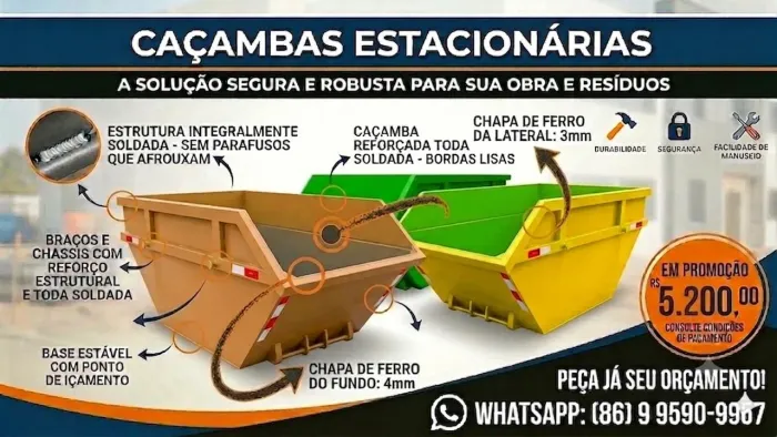 Caçamba estacionaria contêiner 