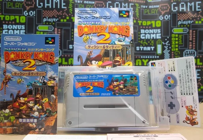 Donkey Kong 2 Completo CIB Caixa, Berço, Manual e Encartes - Super Famicom