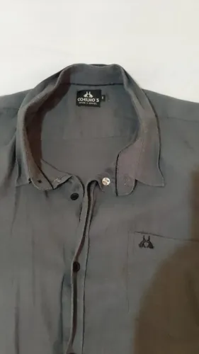 Camisa Social manga longa Cinza Escuro G3.
