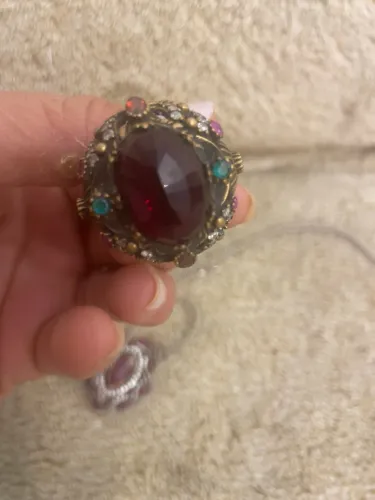 Conjunto em Prata 950 com Pedras Vermelhas - Estilo Turco/Otomano Vintage