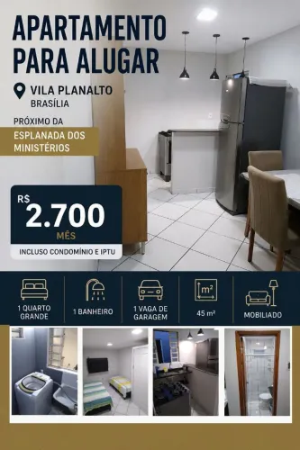 Aluga-se apto mobiliado na Vila Planalto