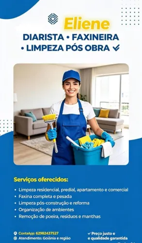 Faça seu orçamento,faço faxina e organização deixo seu lar limpo e cheiroso 