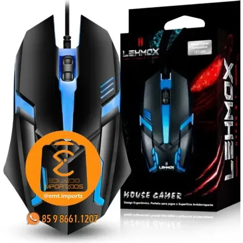 Mouse Gamer Com Led RGB 1200DPI Lehmox LEY-206