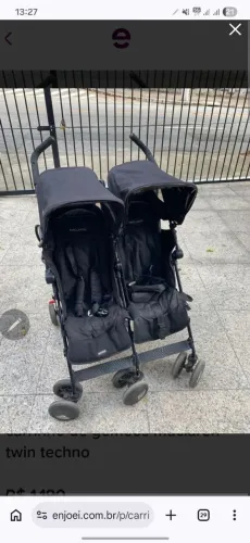 Carrinho de Gêmeos Maclaren Twin Techno - Prático e Conservado