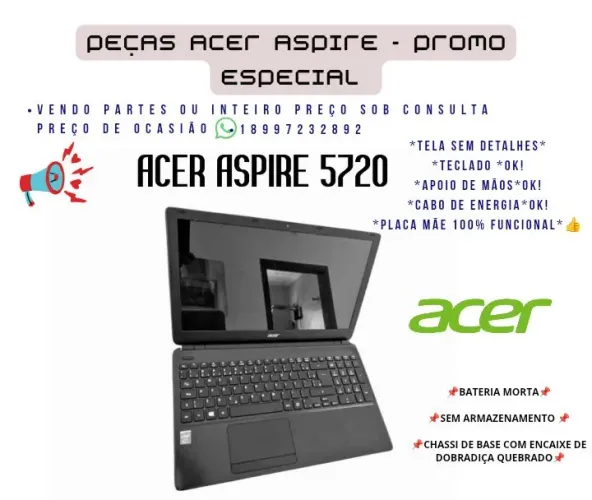 sucata Acer Aspire mod: 5720