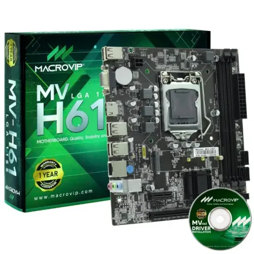 Placa Mãe LGA 1155 MAKROVP MV-H61 Ddr3 Nvme,Vga,Hdmi - Novo c/ garantia - Nexo Store