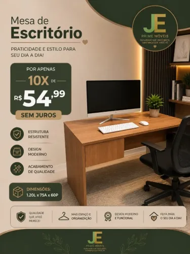 MESA AMADEIRADA PARA ESCRITÓRIO