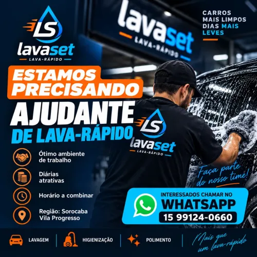 Ajudante de Lava-Rápido - Diárias - Sorocaba | Vila Progresso
