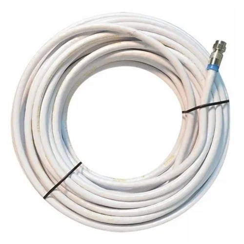 Cabo Coaxial Branco 20m para Antena Tv Pronto para Uso