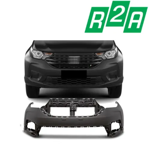 Parachoque Fiat Strada 2021 - CD / CS - Furo Farol Auxiliar - Superior Preto Liso - R2A