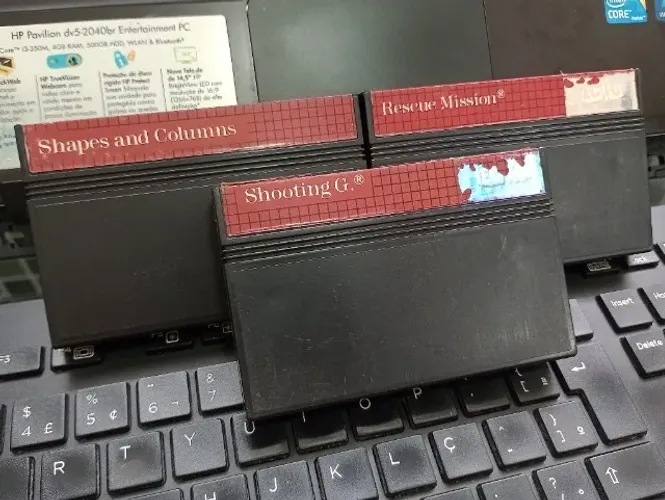 Lote de 3 Jogos Master System Shapes and Columns, Shooting G., Rescue Mission.