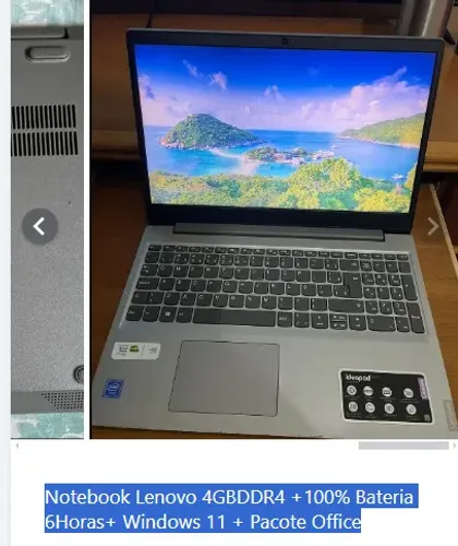 Salgueiiro- oxe.roberto - Notebook Lenoovo 4GBDDR4 +100% Bateria 6Horas + Pacote Office
